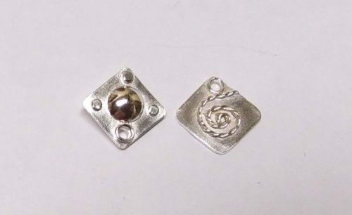 Judy Larson's Tiny Silver Charms part 1 - Square - two versions, Contemporary Wire Jewelry, How To Punch Holes, Hole Punching, Punch A Hole, Texturing, Butane Torch, Soldering, Solder, square tiny charms